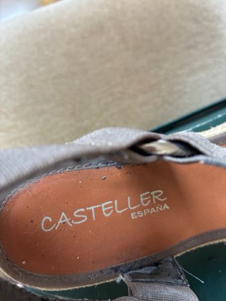 Sandali Casteller Zeppa in Fibra di Giunco con Fibbia Dorata