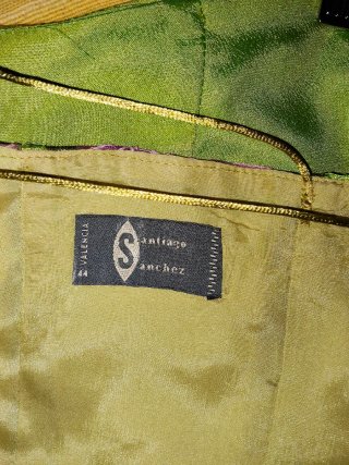 Vestido largo satén verde
