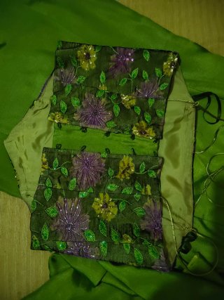 Vestido largo satén verde