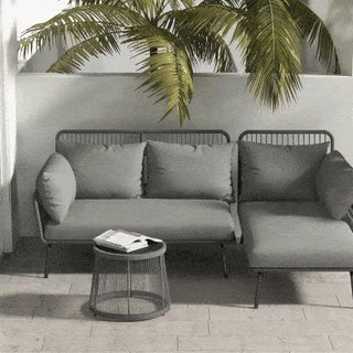 Outsunny Set in Rattan con Divano da Giardino Ango