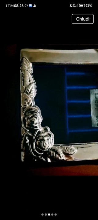 Portagioie velluto con cornice rose silver