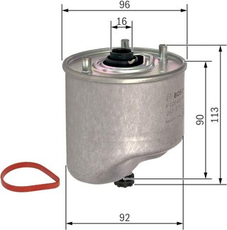 Bosch N2864 Filtro Diesel para Coche - Separa Partículas y Agua del Combustible