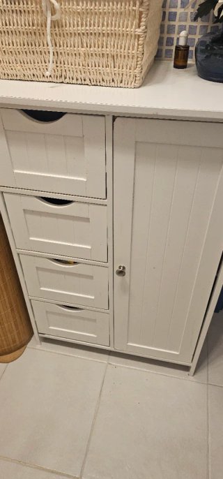 Conjunto Muebles Baño Blanco y Plata