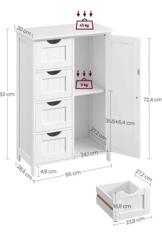 Conjunto Muebles Baño Blanco y Plata