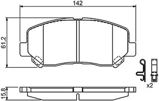 Bosch BP1670 - Pastiglie Freni Auto, Delantero - Calidad Bosch - Reducción de Ruido y Polvo