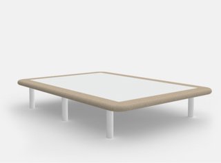 Somier 160x200 Base Tapizada Patas Blancas