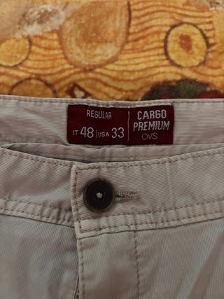 Pantalonicini cargo uomo beige taglia M