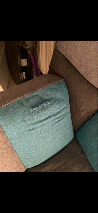 Sofa cama azul gris y negro