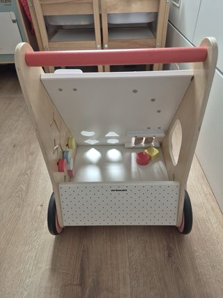 Andador Carrito Madera FSC Rosa