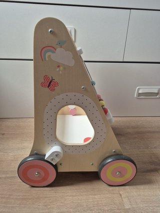 Andador Carrito Madera FSC Rosa