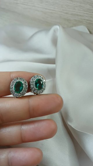 Pendientes Vintage Chapado Oro Blanco Símil Esmera