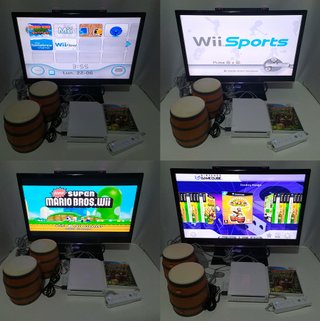 Nintendo Wii Bianca + Giochi Donkey Kong + Extra (LEED)