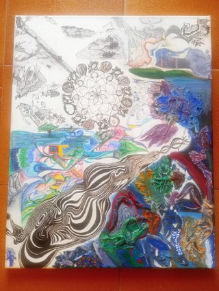 Disegno Astratto Multicolore su Carta