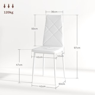 Set di 2 Sedie da Pranzo Moderne con Schienale Alt