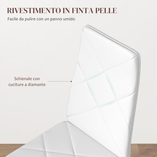 Set di 2 Sedie da Pranzo Moderne con Schienale Alt