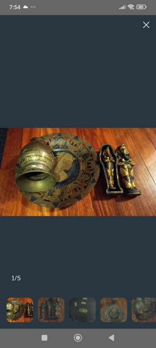 Figuras Egipcias y Plato Decorativo