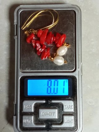 Pendientes Perlas Barrocas y Coral Rojo