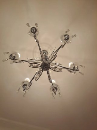 Lámpara de lágrimas moderna cristal y metal
