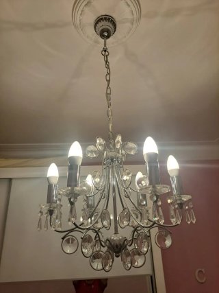 Lámpara de lágrimas moderna cristal y metal