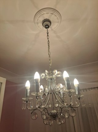 Lámpara de lágrimas moderna cristal y metal