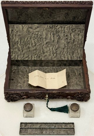 ANTIGUA CAJA ATRIL ESCRITURA SELVA NEGRA SIGLO XIX