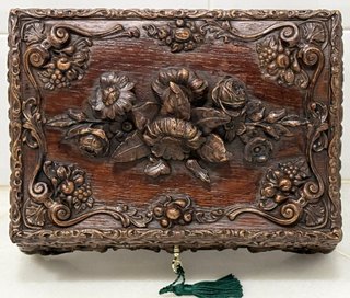 ANTIGUA CAJA ATRIL ESCRITURA SELVA NEGRA SIGLO XIX