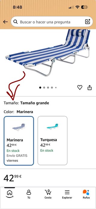 Silla de Playa Plegable grande