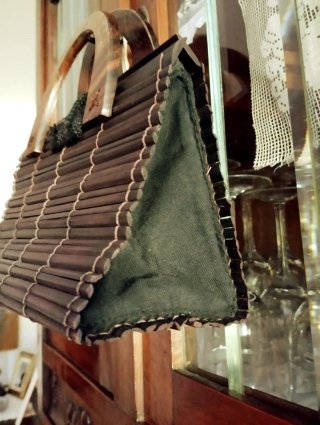 Borsa bambù manici legno