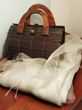 Borsa bambù manici legno