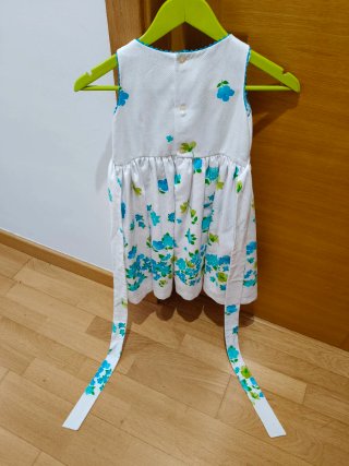 Vestido niña ceremonia floral blanco