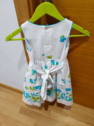 Vestido niña ceremonia floral blanco
