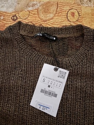 Maglia Zara donna marrone/grigio