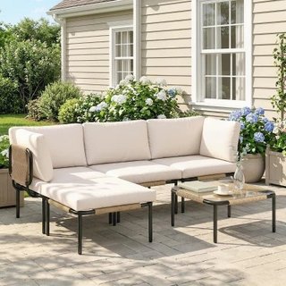Outsunny Set di mobili da giardino in rattan 200 c