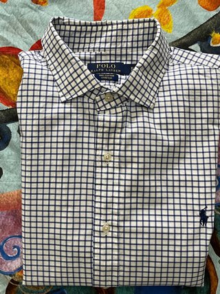 Camisa Polo Ralph Lauren Cuadros Azul Blanco