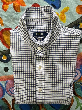 Camisa Polo Ralph Lauren Cuadros Azul Blanco