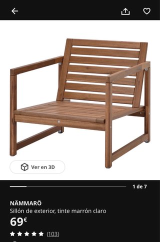 2 Sillones de Exterior IKEA Madera
