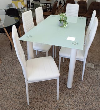 Mesa Extensible DT + 6 Sillas Blancas. ¡EN OFERTA!