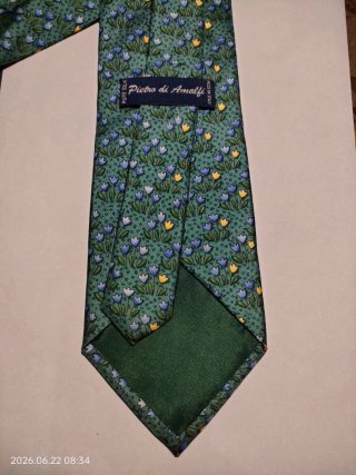 Corbata Seda Natural Flores