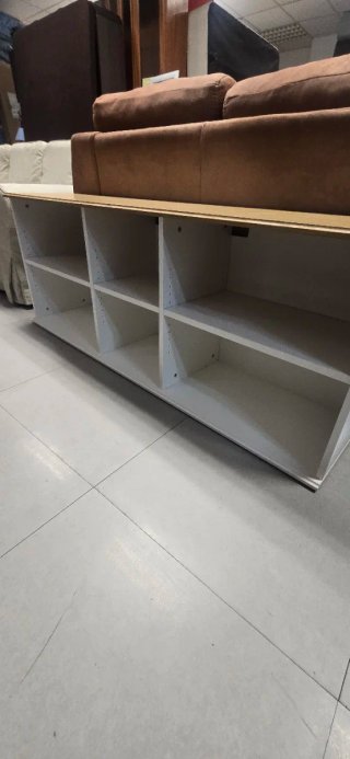 Mueble TV blanco y madera