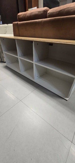 Mueble TV blanco y madera