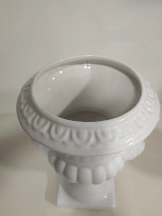 Juego de 2 jarrones de copa de porcelana