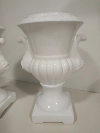 Juego de 2 jarrones de copa de porcelana