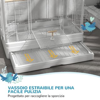 Gabbia per Uccelli con Vassoio Estraibile e Posato