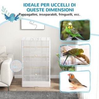 Gabbia per Uccelli con Vassoio Estraibile e Posato