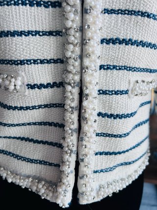 Chaqueta  verano raya marinera Tweed Perlas T/S