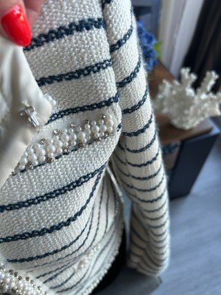 Chaqueta  verano raya marinera Tweed Perlas T/S