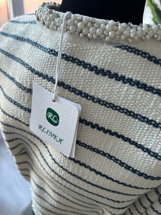 Chaqueta  verano raya marinera Tweed Perlas T/S