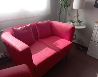 Conjunto Butaca y Sofá Rojo