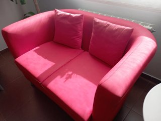 Conjunto Butaca y Sofá Rojo