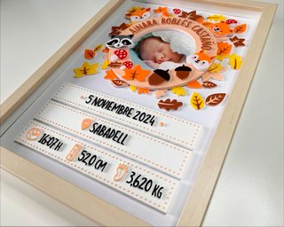 Cuadro Natalicio 3D Personalizado Bebé